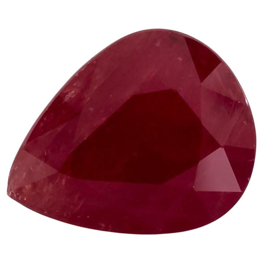 2.56 Ct Ruby Pear Loose Gemstone For Sale