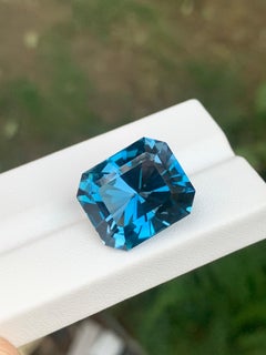 25.60 Carat Natural Loose London Blue Topaz Octagon Shape Gemstone
