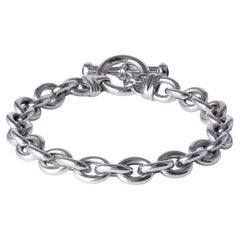 25.61 grams 14K Solid White Gold 8 Inch Chain link Bracelet Toggle Closure
