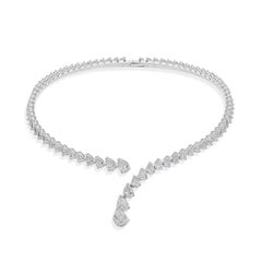 25.68 Carat SI/H Natural Diamond Open Choker Necklace 18 Karat White Gold 25.68 Carat SI/H Natural Diamond Open Choker Necklace 18 Karat White Gold