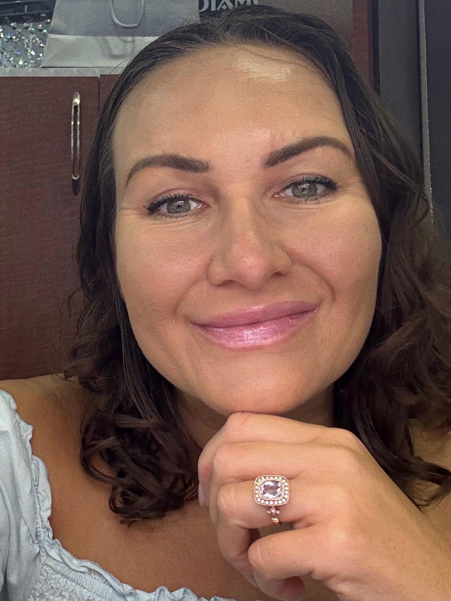 Anello con diamante Ametista De France 2,56ct in oro 14KT stile vittoriano In condizioni ottime in vendita a Boca Raton, FL