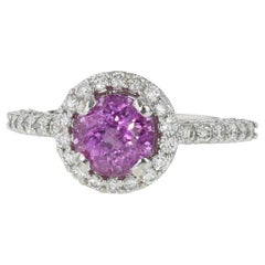 2.56ct Natural Pink Sapphire 14K White Gold Ring