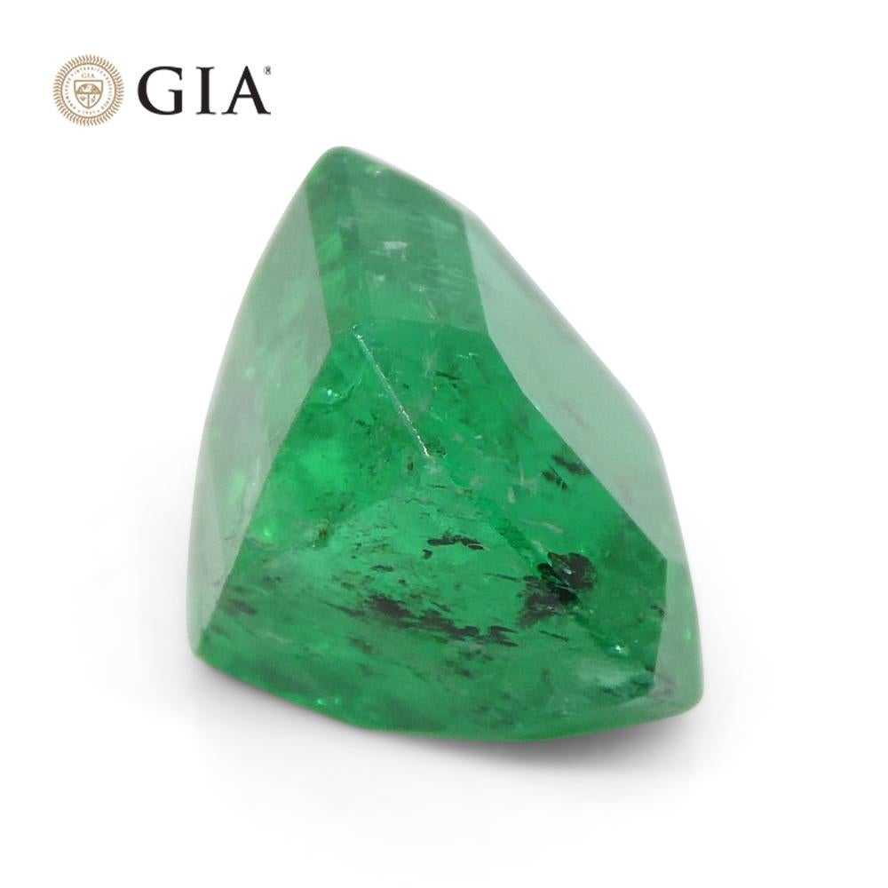 2.56ct Octagonal/Emerald Green Emerald GIA Certified Colombia   For Sale 4