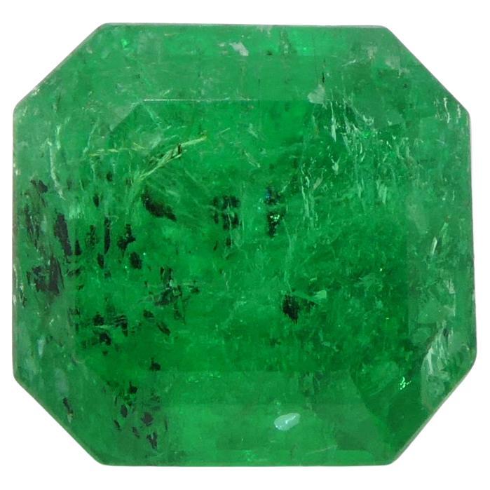 2.56ct Octagonal/Emerald Green Emerald GIA Certified Colombia   For Sale