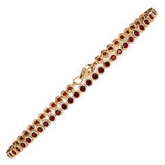 2.56ct Round Cut Bezel Set Garnet Tennis Bracelet