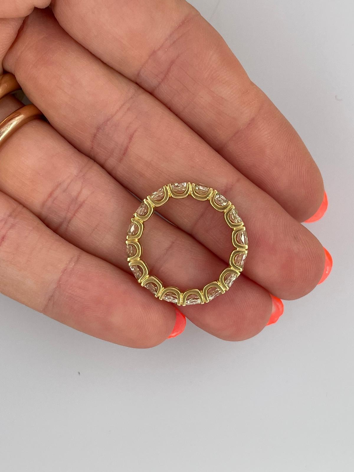 2.56 ct Total Oval Cut Fancy Yellow Diamond Eternity Band 13