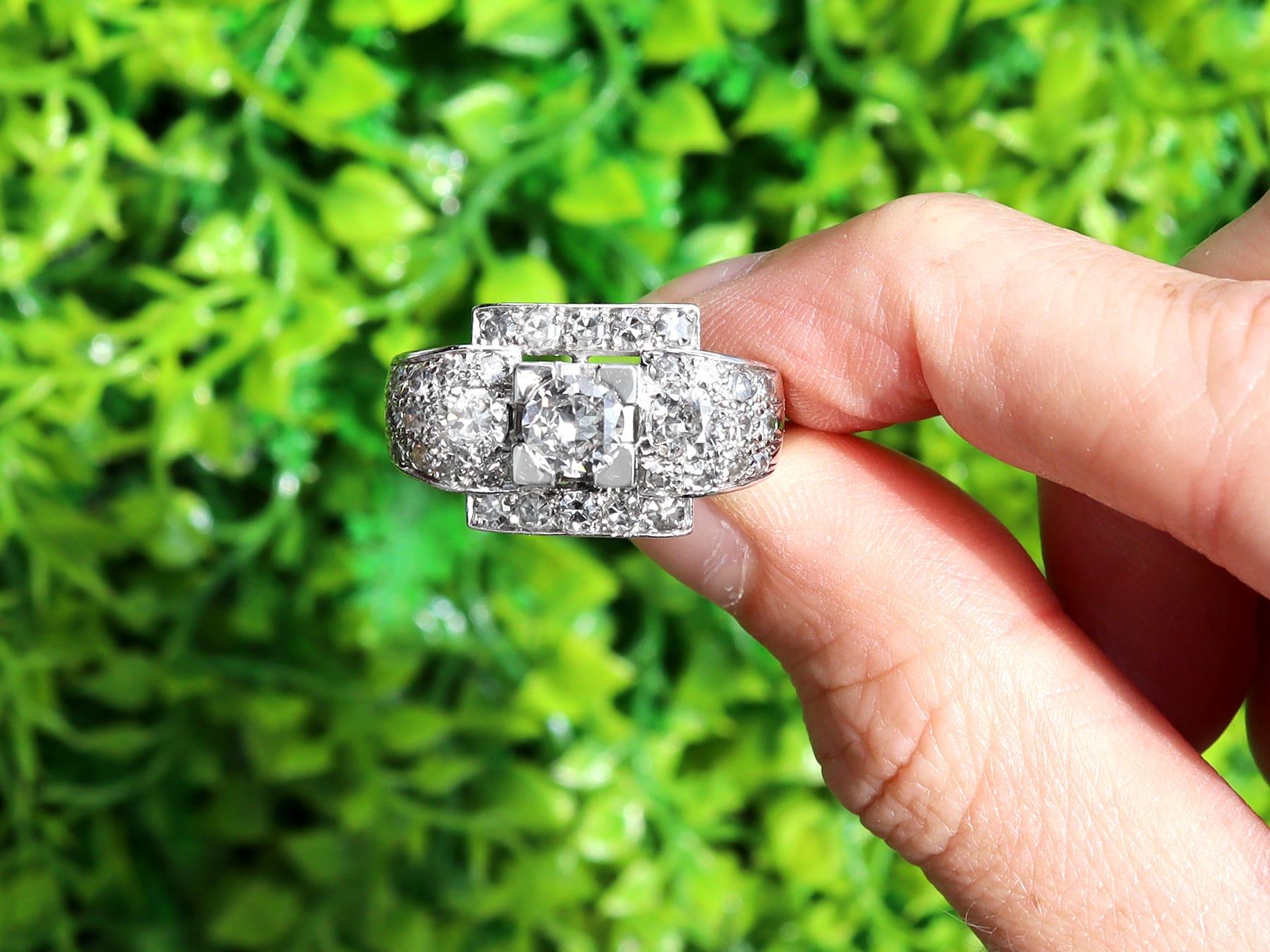 A stunning, fine and impressive antique Art Deco 2.57 carat diamond and platinum ring; part of our diverse Art Deco jewellery collections. 

This stunning, fine and impressive dress ring has been crafted in platinum.

The substantial pierced