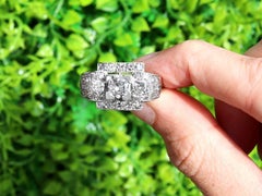 Art Deco 2.57 Carat Diamond Platinum Cluster Ring Circa 1930