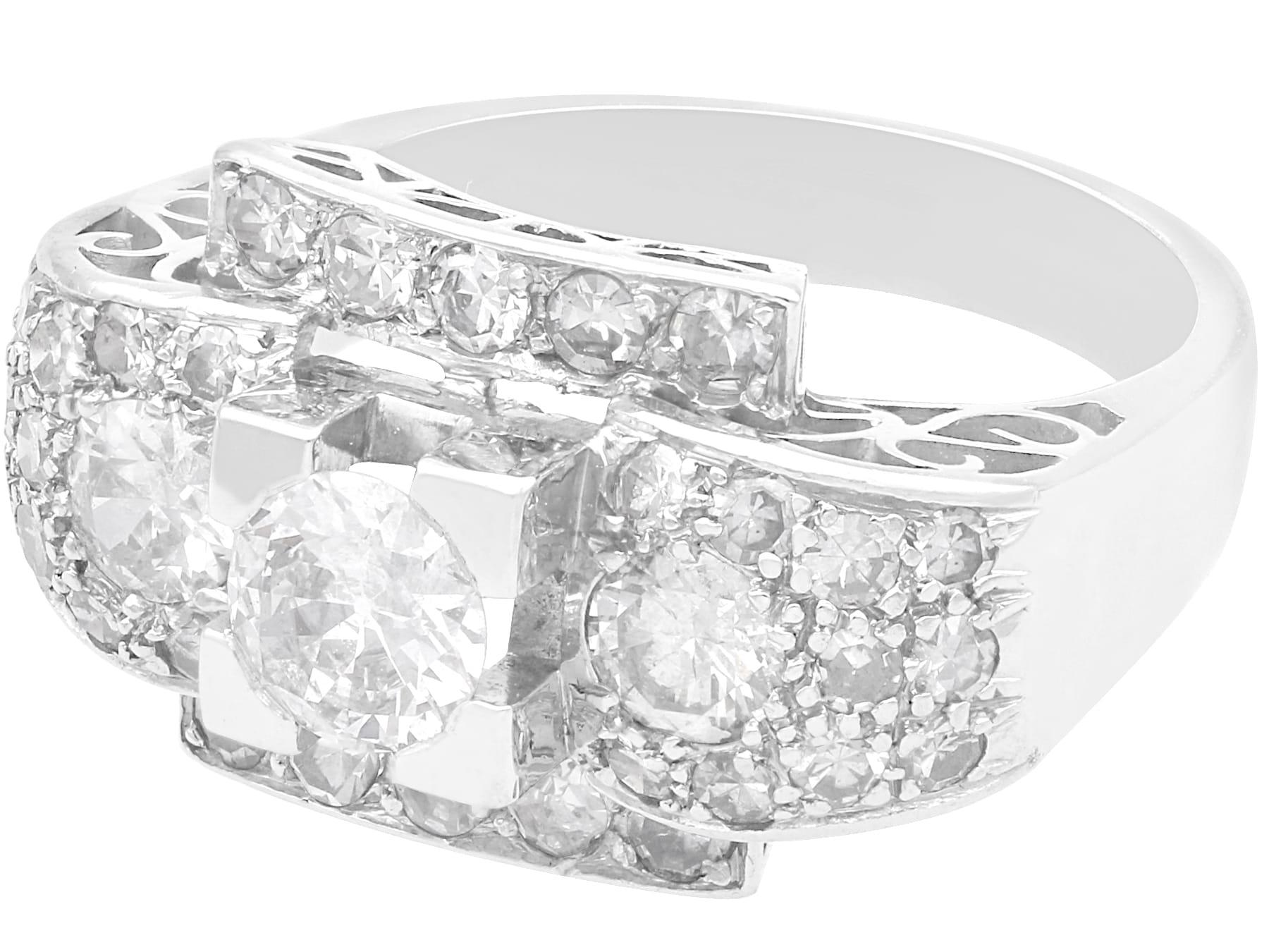 Old European Cut 2.57 Carat Diamond Platinum Ring - Art Deco - Antique Circa 1930 For Sale