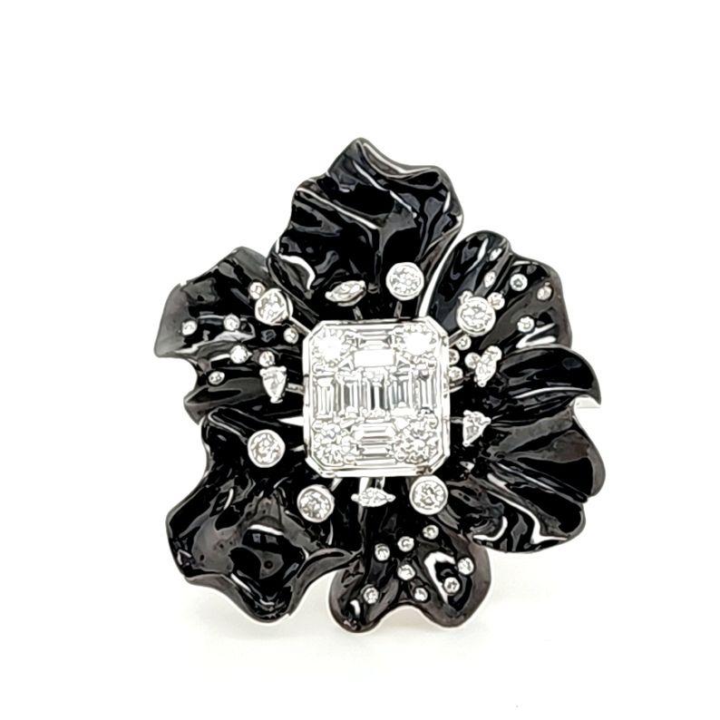Mixed Cut 2.57 Carat Diamond White Gold Ring For Sale