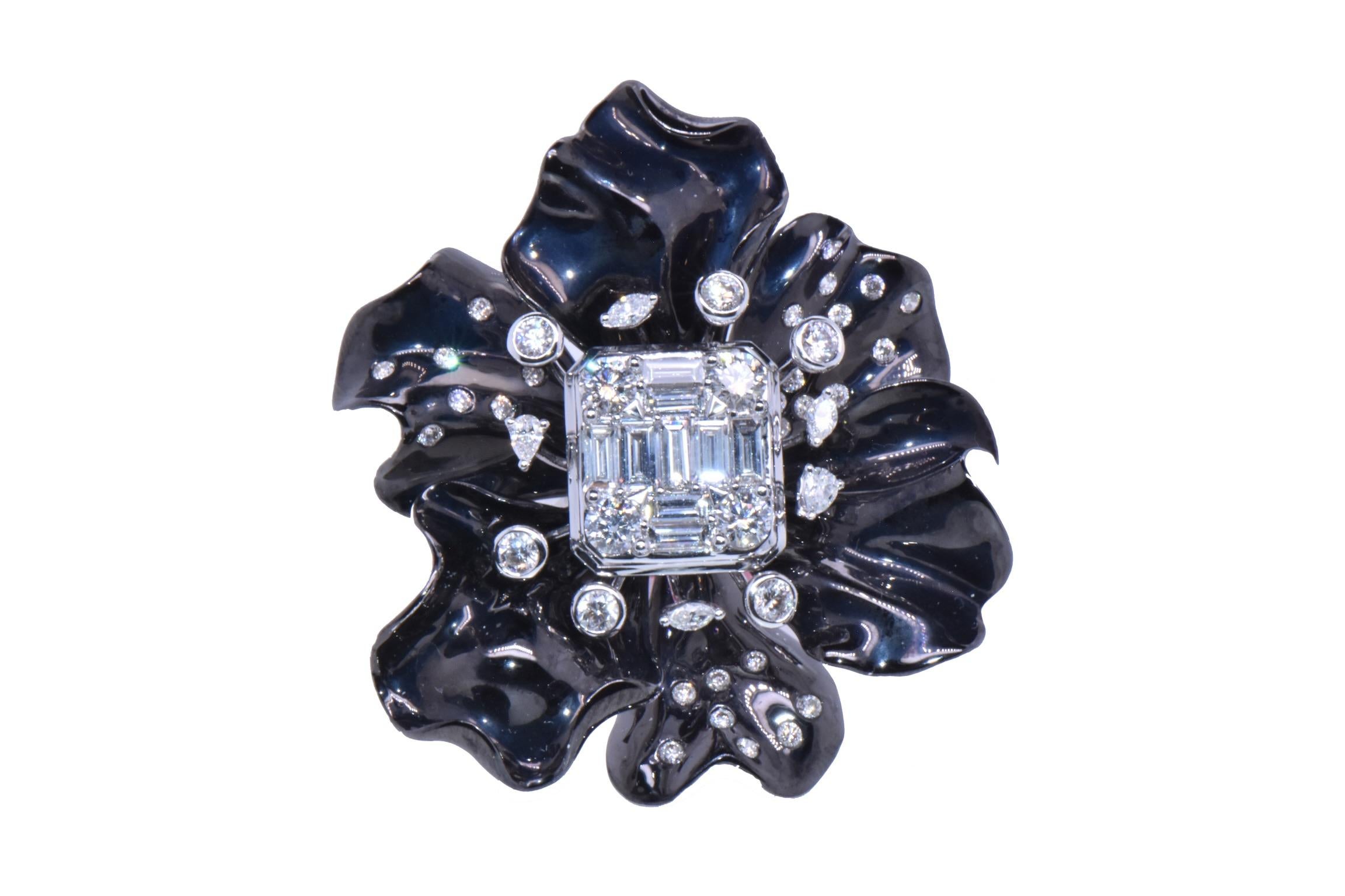 2.57 Carat Diamond White Gold Ring For Sale 2