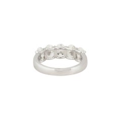 2.57 Carat Oval Shaped 5 Diamond Wedding Band 14 Karat in Stock