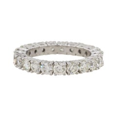 2.57 Carat Round Cut Diamond Eternity Band 18 Karat in Stock