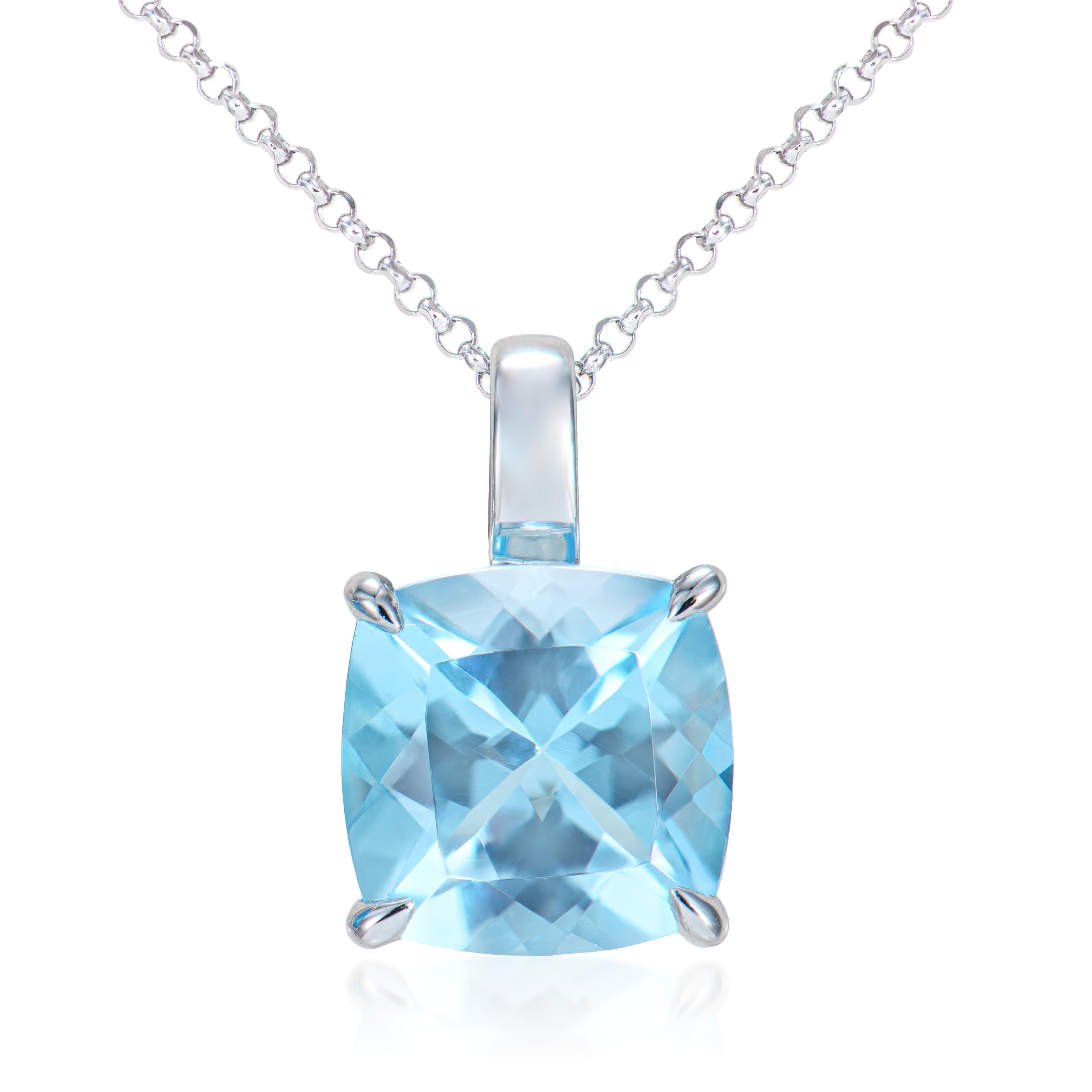 Presented A lovely collection of gems, including Amethyst, Sky Blue Topaz and Swiss Blue Topaz is perfect for people who value quality and want to wear it to any occasion or celebration. The white gold sky blue topaz pendant offer a classic yet