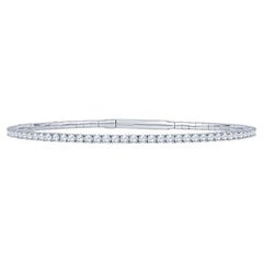 Bracciale flessibile in oro bianco 14k con diamanti naturali da 2,57 carati di peso totale