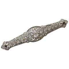 2.57 Carat Vintage Diamond Platinum and 14 Karat Brooch