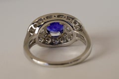 2.57 Carats Ceylon Sapphire and Diamonds Platinum Ring