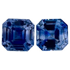 2.57 Ct Blue Sapphire Asscher Loose Gemstone