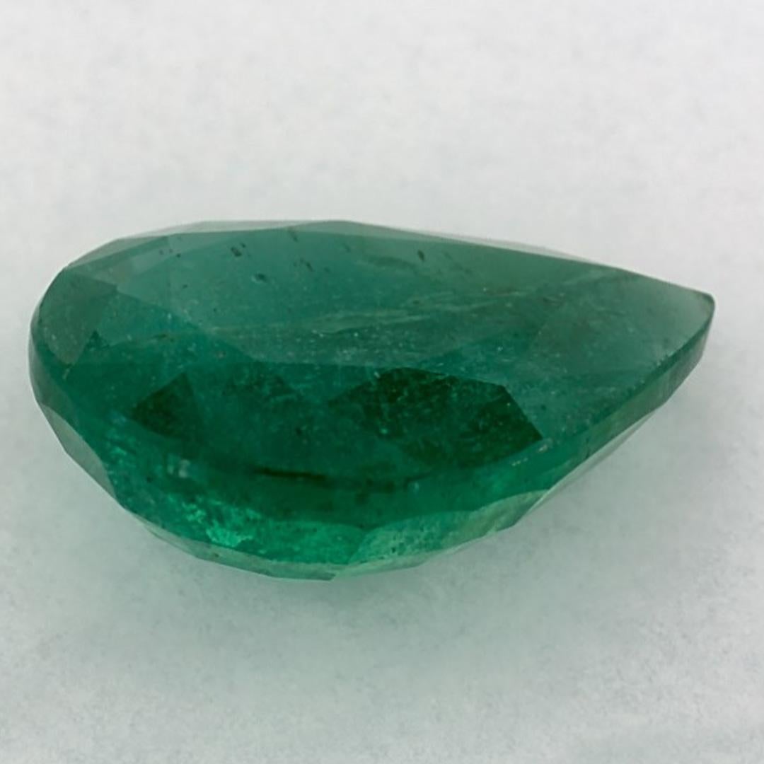 2.57 Ct Emerald Pear Loose Gemstone In New Condition For Sale In Fort Lee, NJ