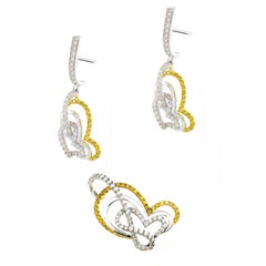 2.57 cts of Diamond Heart Pendant Set