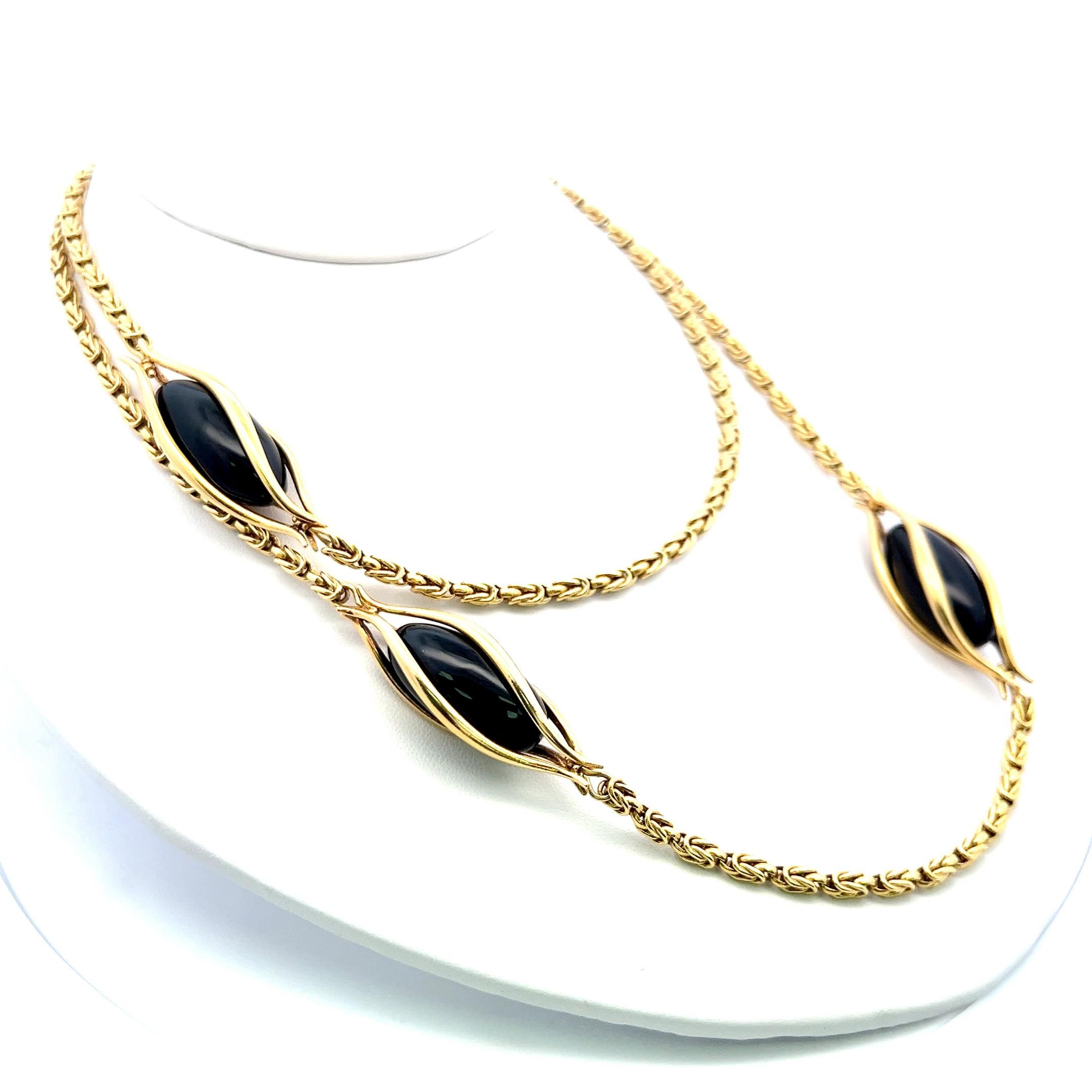 25,70-11,3 MM Onice Vintage 115,60 grammi Collana a catena in oro giallo 18 carati In condizioni buone in vendita a New York, NY