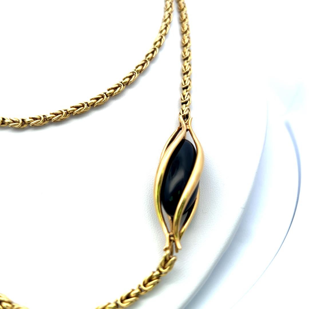 25,70-11,3 MM Onice Vintage 115,60 grammi Collana a catena in oro giallo 18 carati in vendita 2