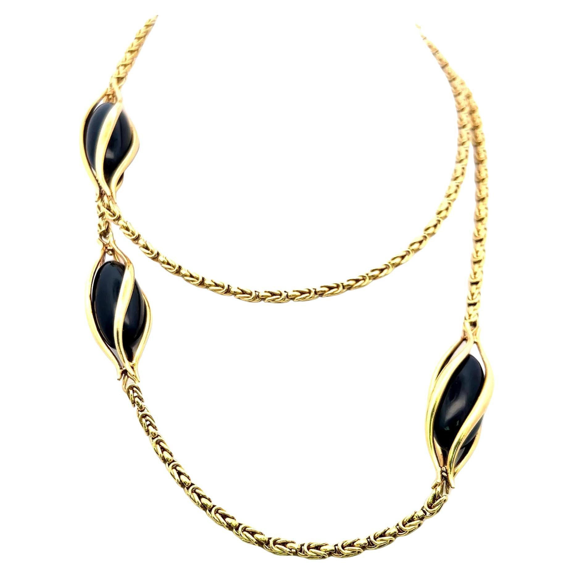 25,70-11,3 MM Onice Vintage 115,60 grammi Collana a catena in oro giallo 18 carati