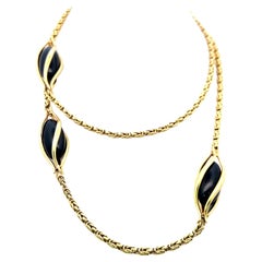 25,70-11,3 MM Onice Vintage 115,60 grammi Collana a catena in oro giallo 18 carati