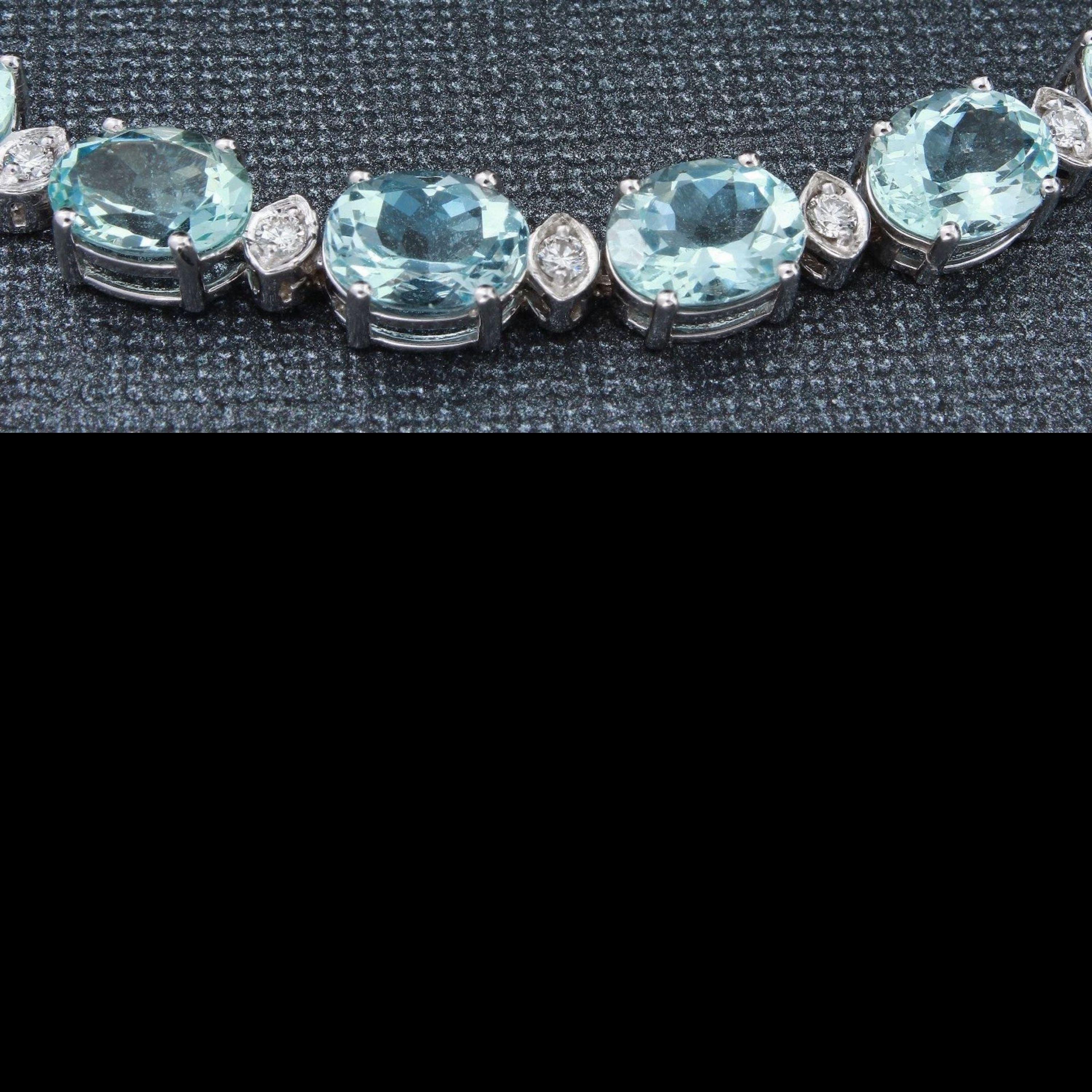 aquamarine and diamond tennis bracelet