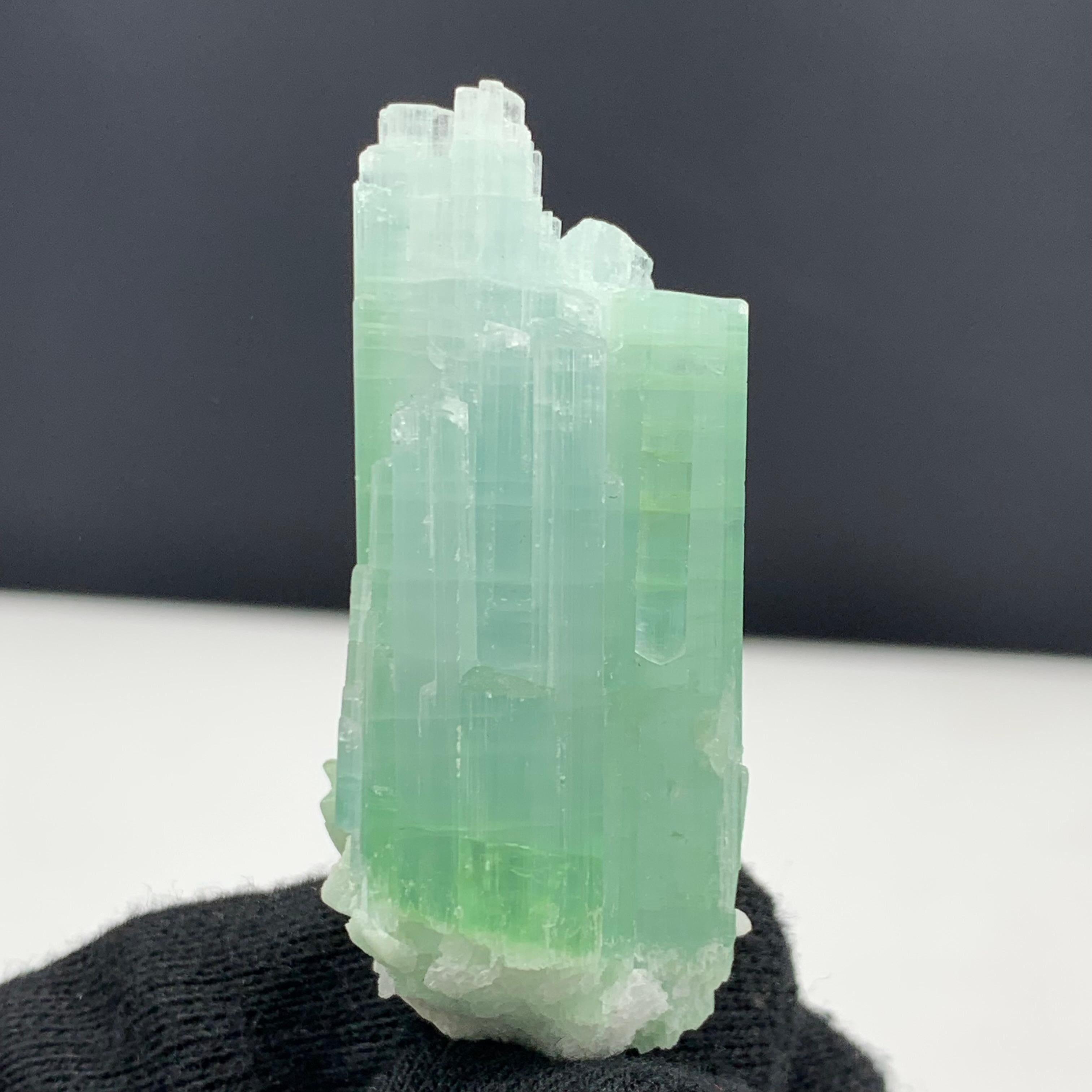 Other 25.75 Gram Pretty Light Green Tourmaline Crystal Bunch from Kunar, Afghanistan  For Sale