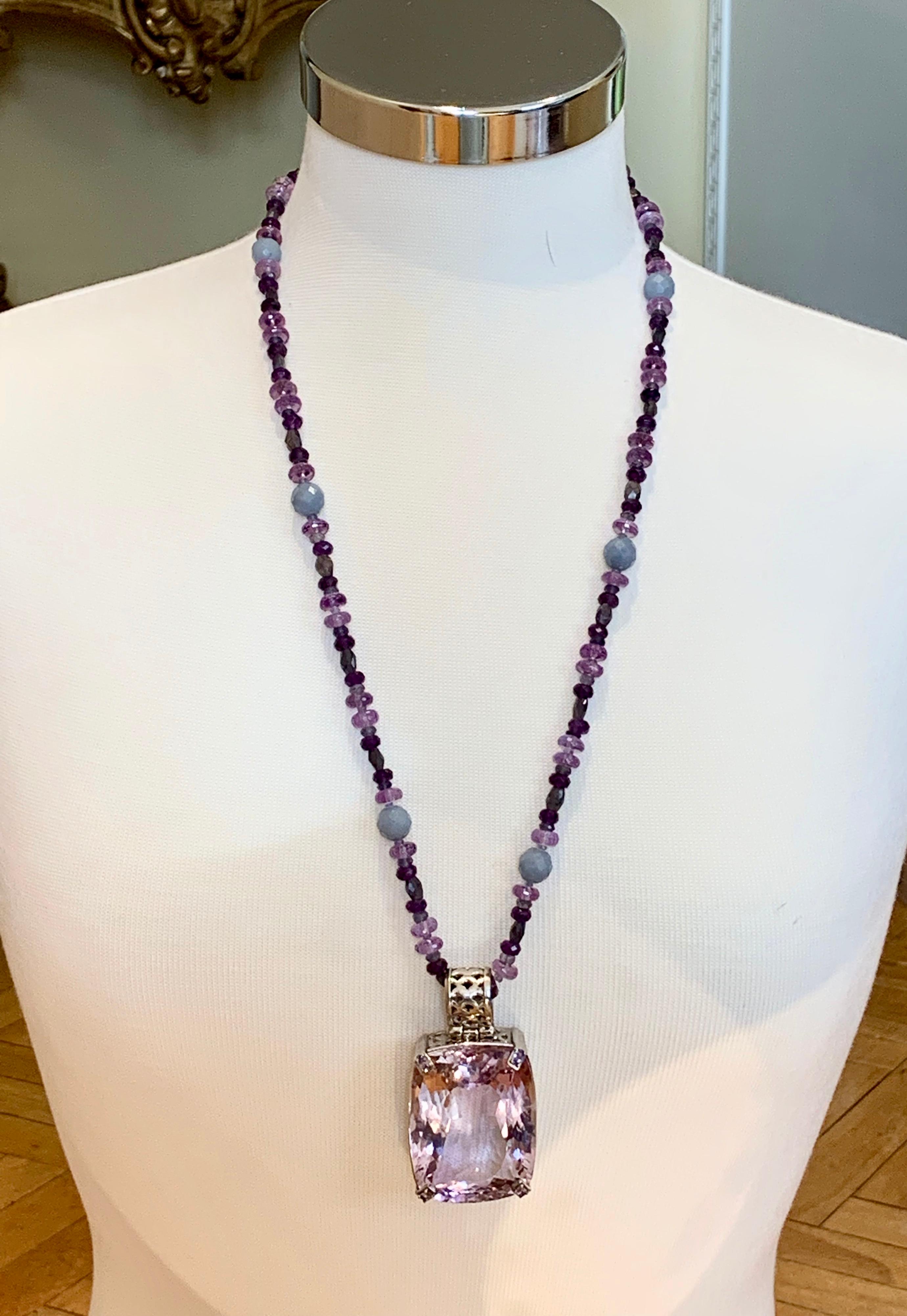 amethyst and tanzanite necklace