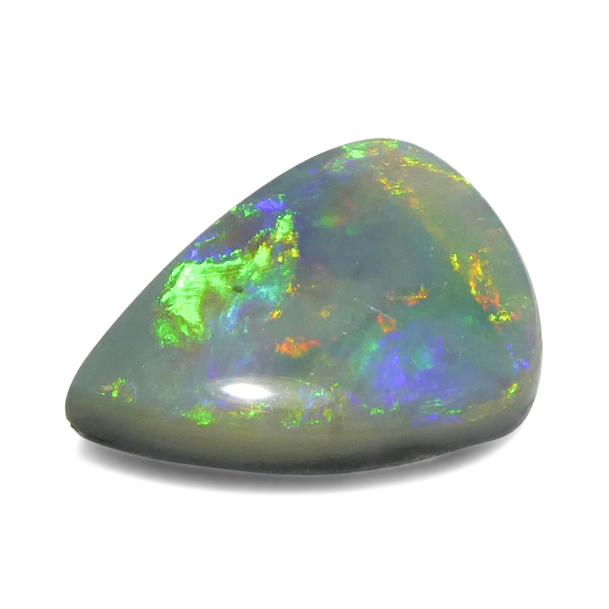 2.57ct Opale grigio cabochon a forma libera dall'Australia in vendita 6