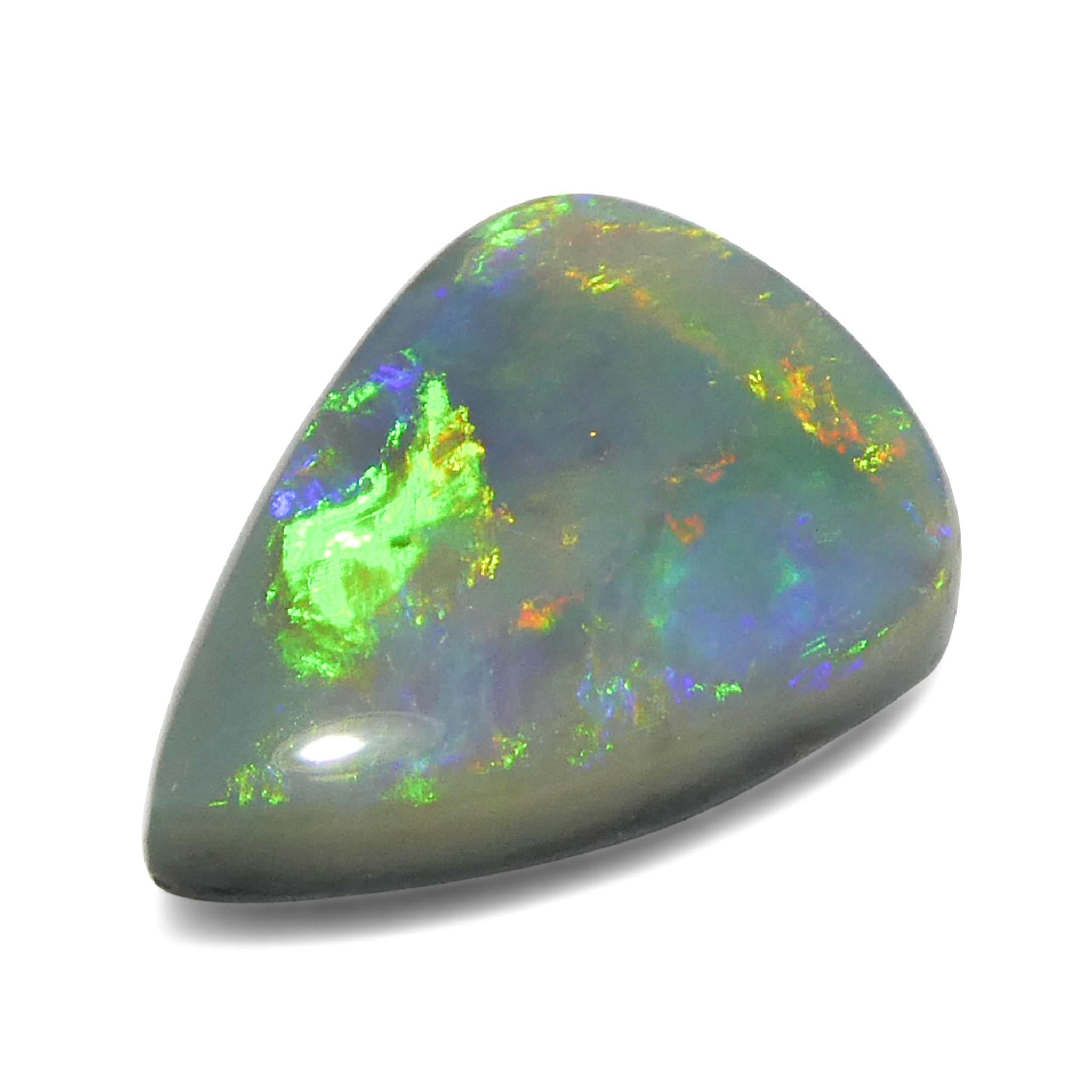 2.57ct Opale grigio cabochon a forma libera dall'Australia in vendita 5