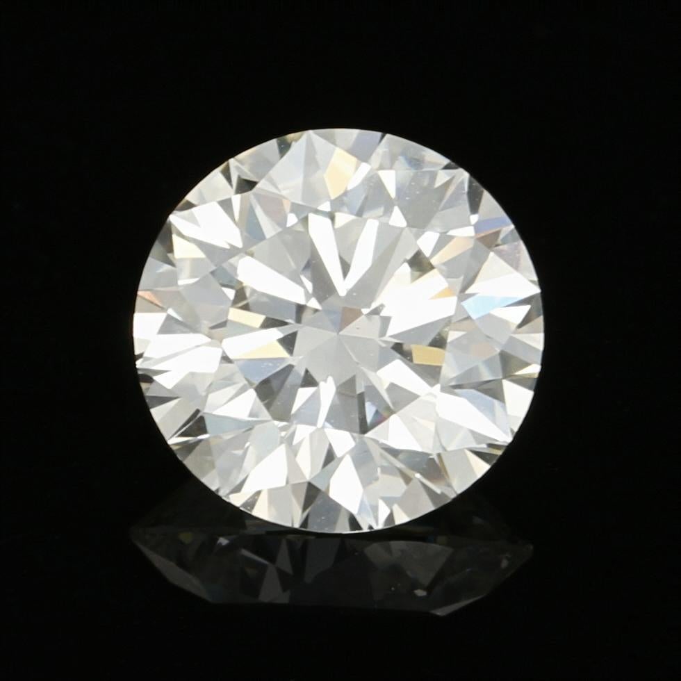 Round Cut 2.57 Carat Loose Diamond Round Brilliant Cut GIA Graded Excellent VVS2 Solitaire