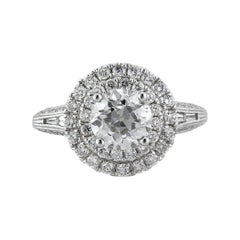 2.57ct Old European Cut Diamond Engagement Ring