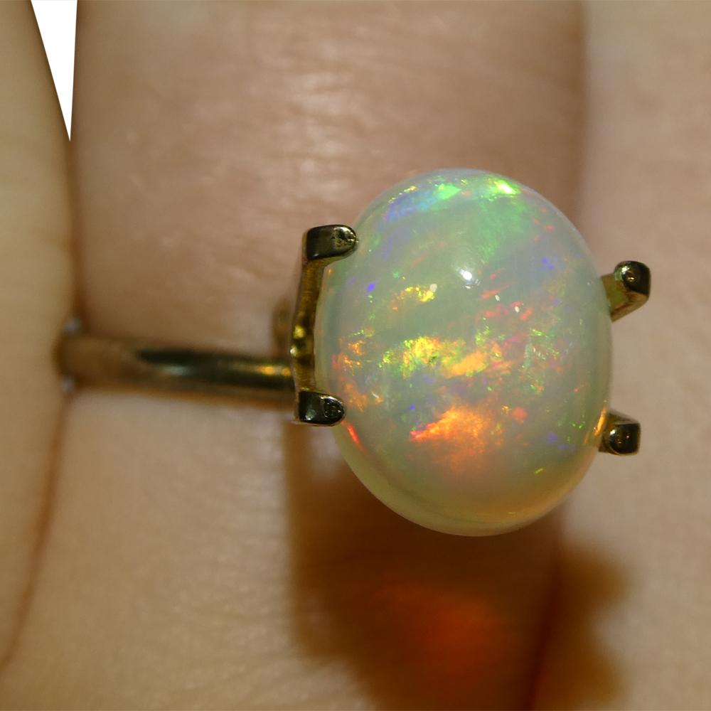 2.57 Karat ovaler Opal aus weißem Cabochon-Kristall aus Äthiopien im Angebot 7