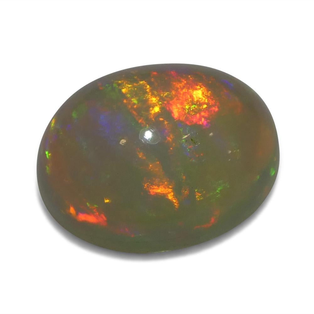 2.57 Karat ovaler Opal aus weißem Cabochon-Kristall aus Äthiopien im Angebot 9