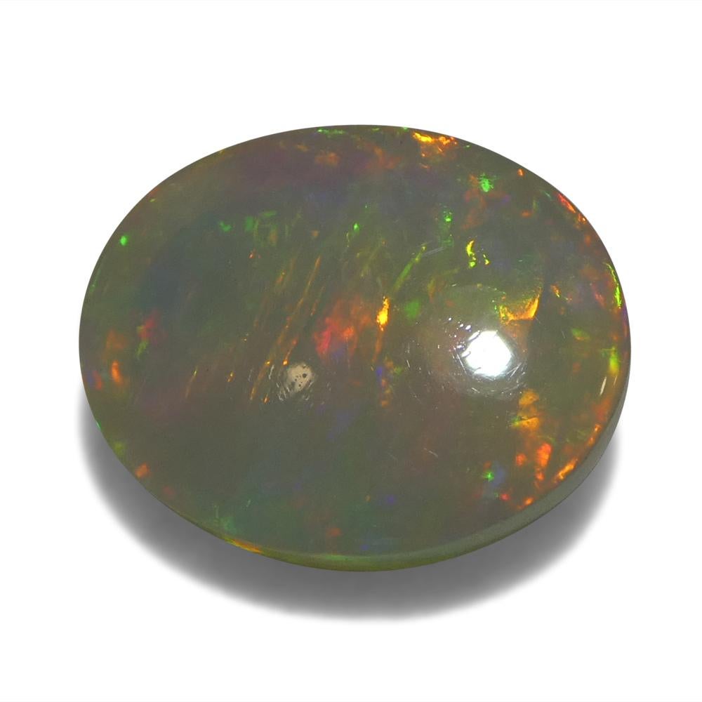 2.57 Karat ovaler Opal aus weißem Cabochon-Kristall aus Äthiopien im Angebot 3