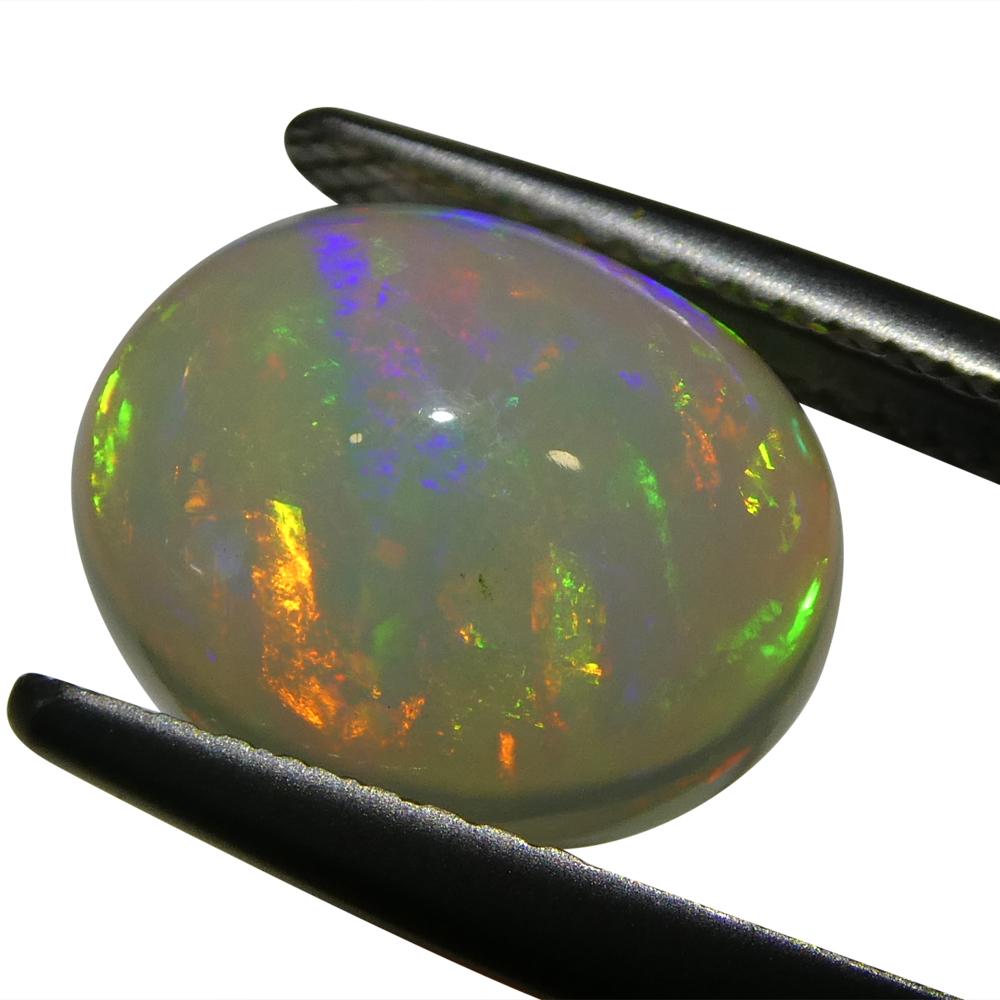 2.57 Karat ovaler Opal aus weißem Cabochon-Kristall aus Äthiopien im Angebot 4
