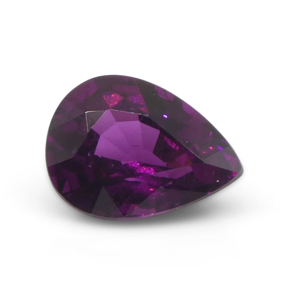2.57ct Pear Shape Purple Rhodolite Garnet from Umba River Valley, Tanzania For Sale 5