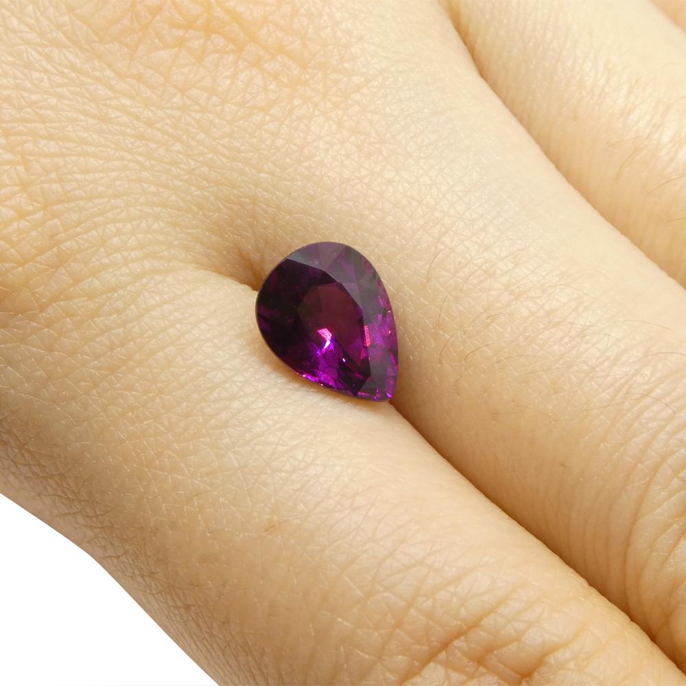 2.57ct Pear Shape Purple Rhodolite Garnet from Umba River Valley, Tanzania For Sale 1