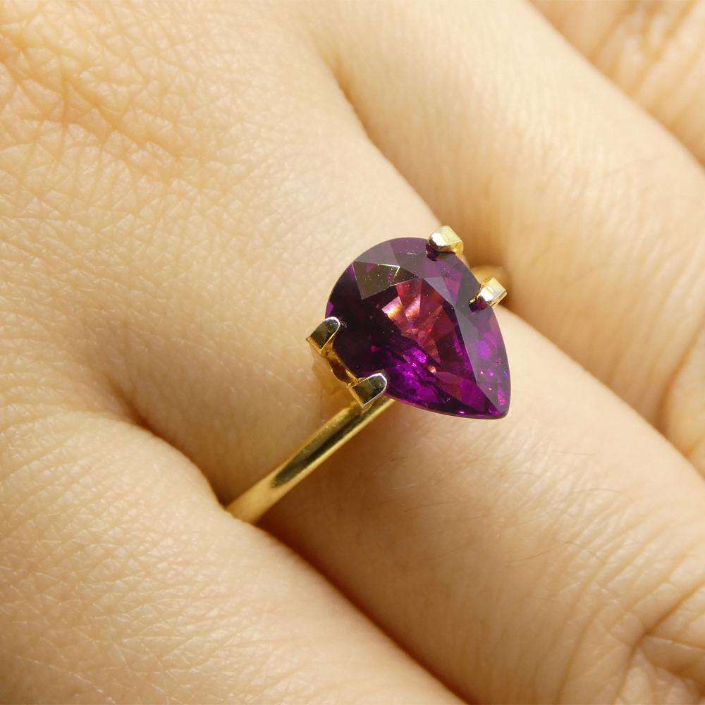 2.57ct Pear Shape Purple Rhodolite Garnet from Umba River Valley, Tanzania For Sale 2