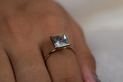 2.58 Carat Aquamarine 18 Karat Yellow Gold Solitaire Ring
