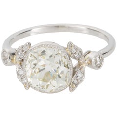 2.58 Carat Cushion Cut Diamond Platinum Engagement Ring