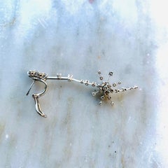 2.58 Carat Diamonds Set in 18Kt White Gold Stefan Hafner Dangling Star Earrings