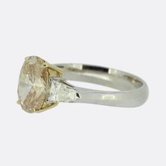 2.58 Carat Fancy Brownish Yellowish Orange Diamond Engagement Ring