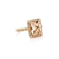 Sunita Nahata Morganite 2.58ct. Fancy Ring in 18KRG with White Diamond.