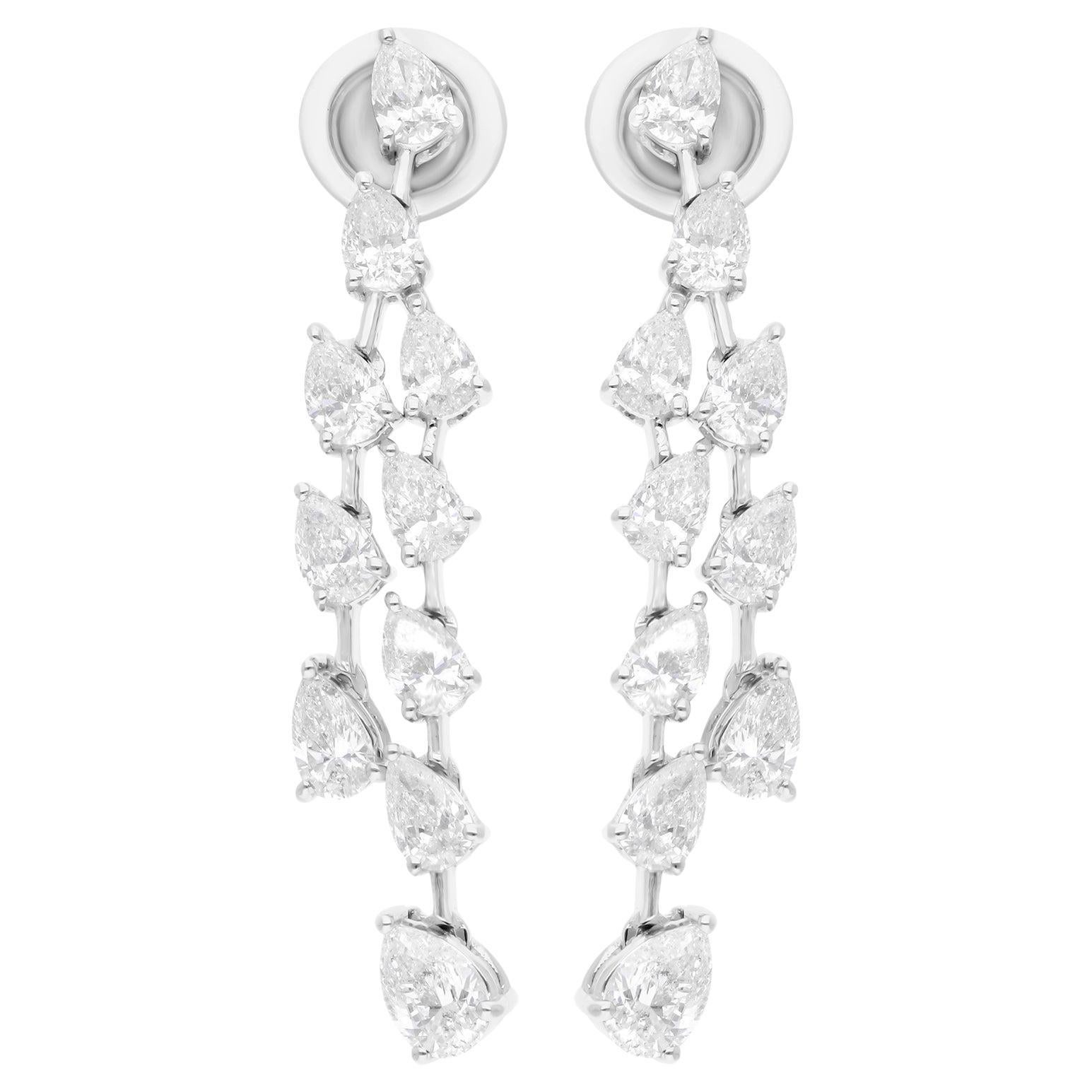 2,58 Karat SI Reinheit HI Farbe Birnen-Diamant-Ohrringe 14 Karat Weißgold Schmuckstücke