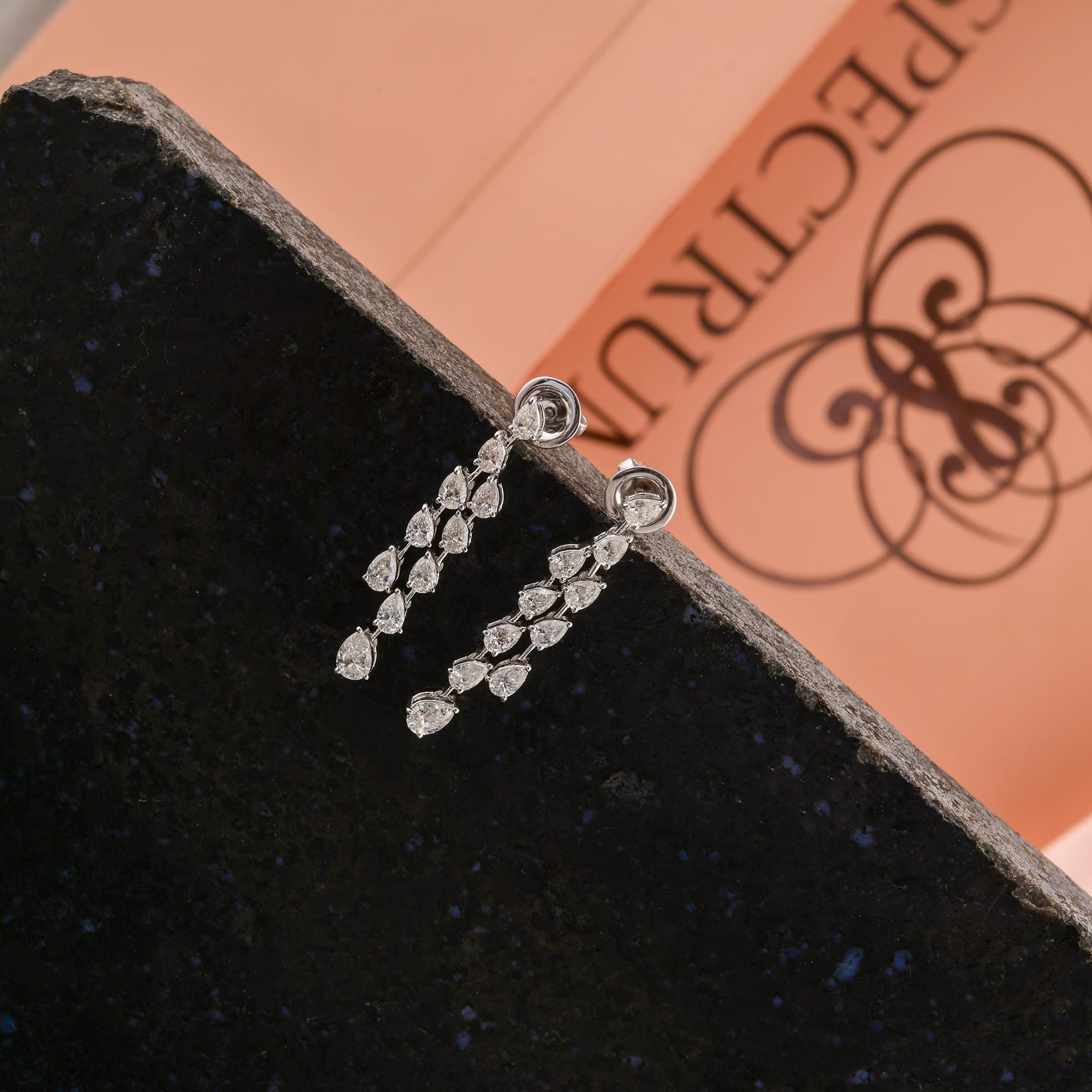 2,58 Karat SI Reinheit HI Farbe Birne Diamant Ohrringe 18 Karat Weißgold Schmuck (Moderne) im Angebot