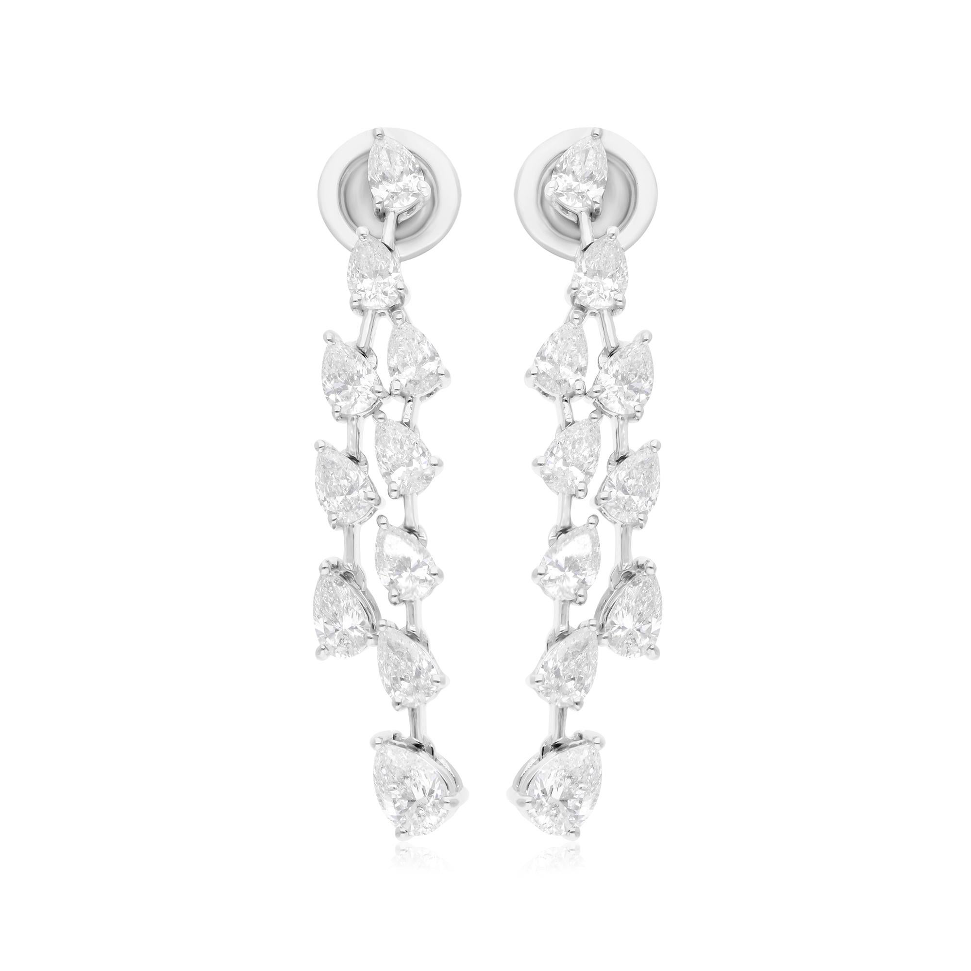 2,58 Karat SI Reinheit HI Farbe Birne Diamant Ohrringe 18 Karat Weißgold Schmuck